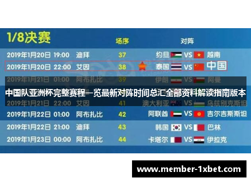 中国队亚洲杯完整赛程一览最新对阵时间总汇全部资料解读指南版本